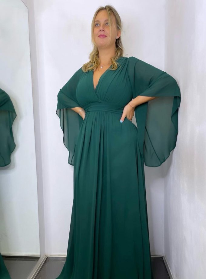 Vestido Gasa Mangas Curvy