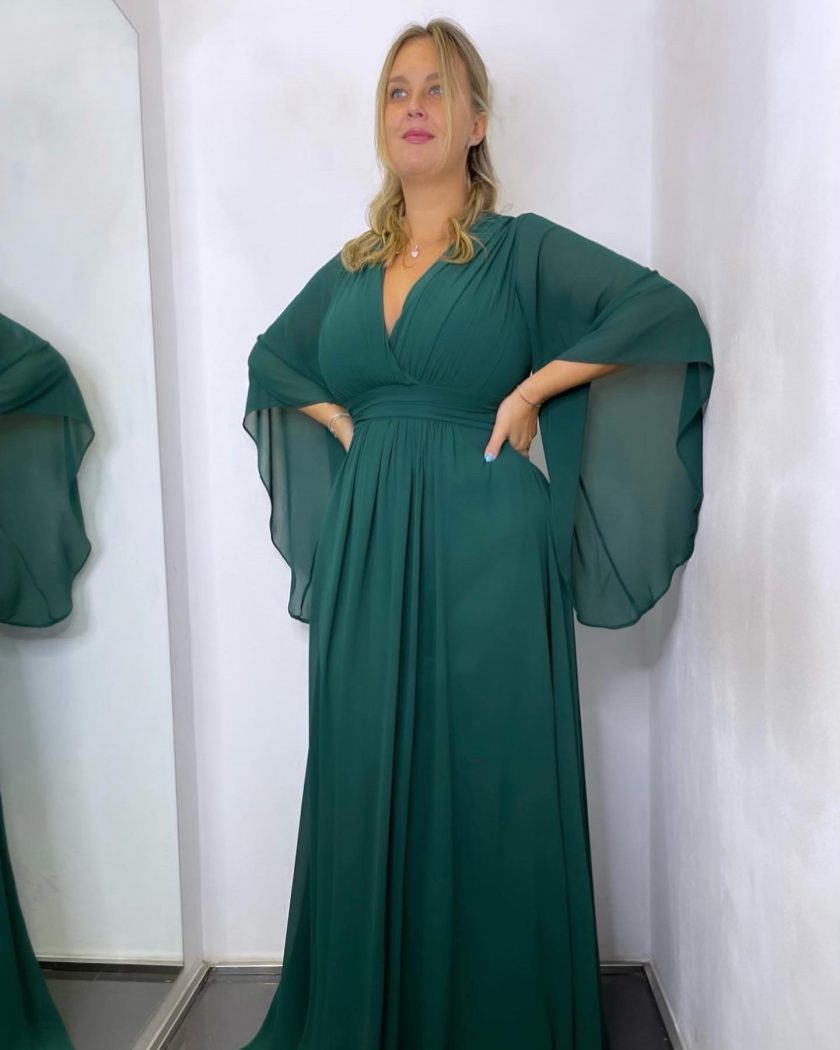 Vestido Gasa Mangas Curvy - Imagen 3