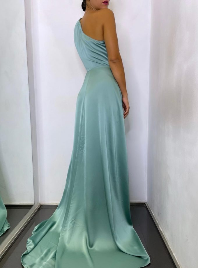 Vestido Asimétrico Seda Cola