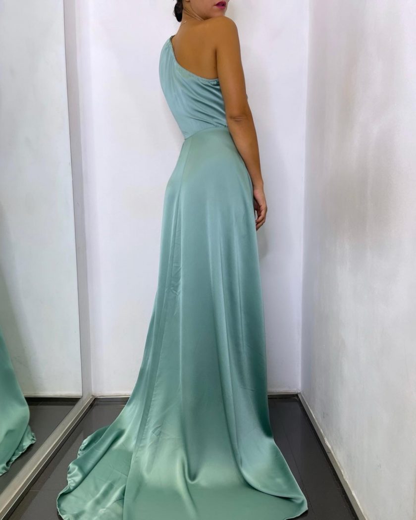 Vestido Asimétrico Seda Cola - Imagen 20