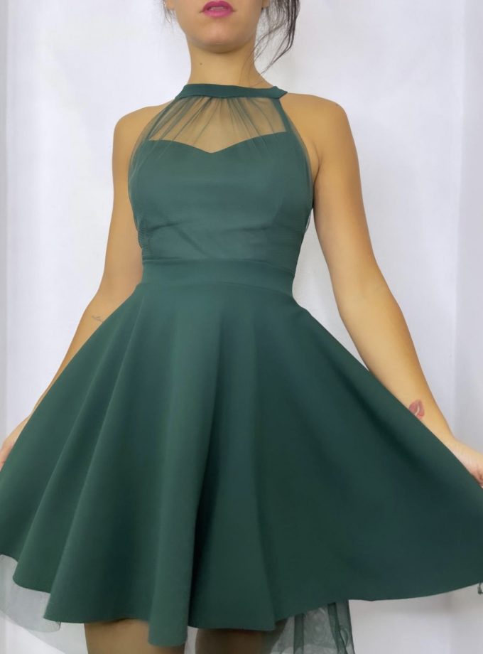 Vestido Halter Vuelo Tul