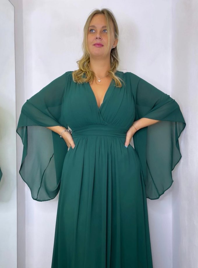Vestido Gasa Mangas Curvy