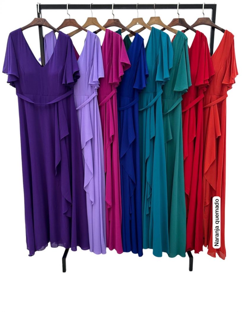 Vestido Volante Mangas Curvy