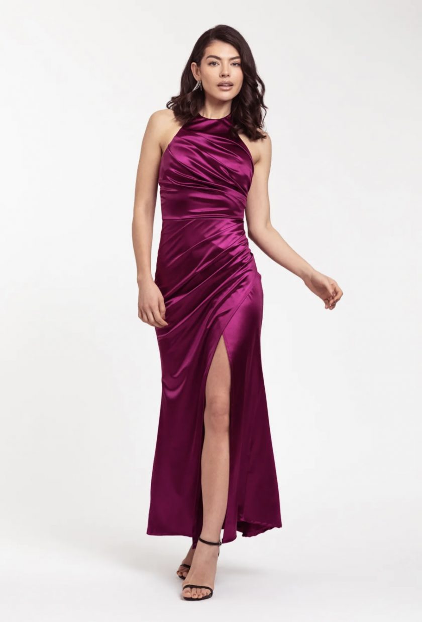 Vestido Seda Halter Drapeado - Imagen 26