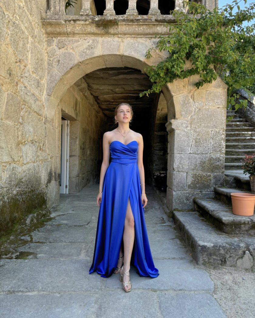 Vestido Seda Escote Corazón - Imagen 55