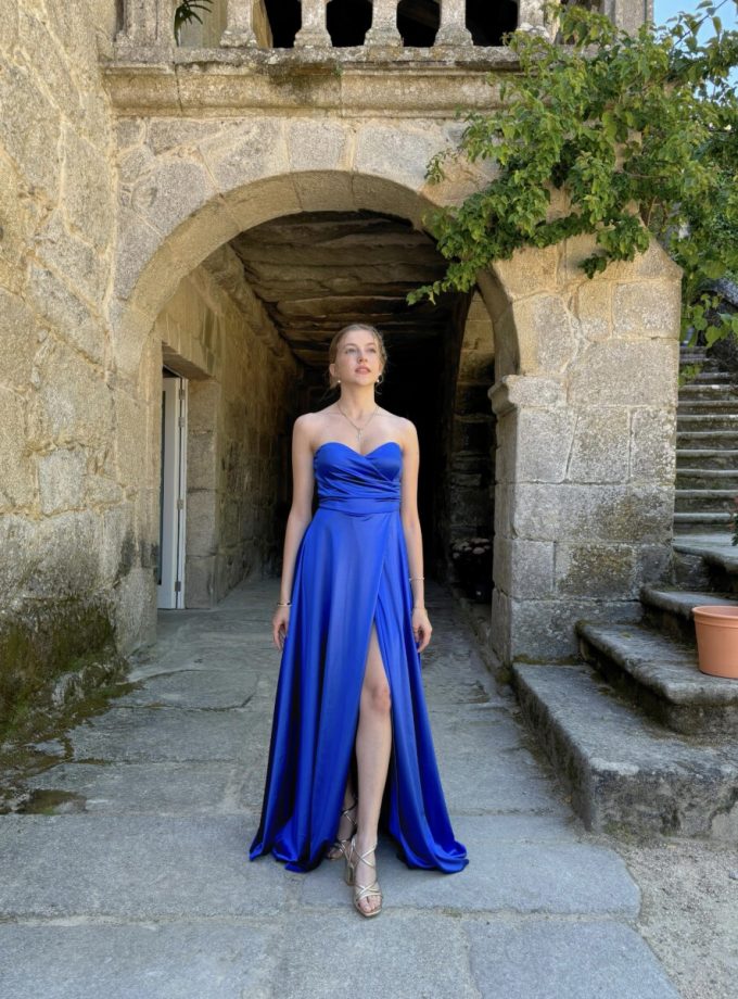 Vestido Seda Escote Corazón