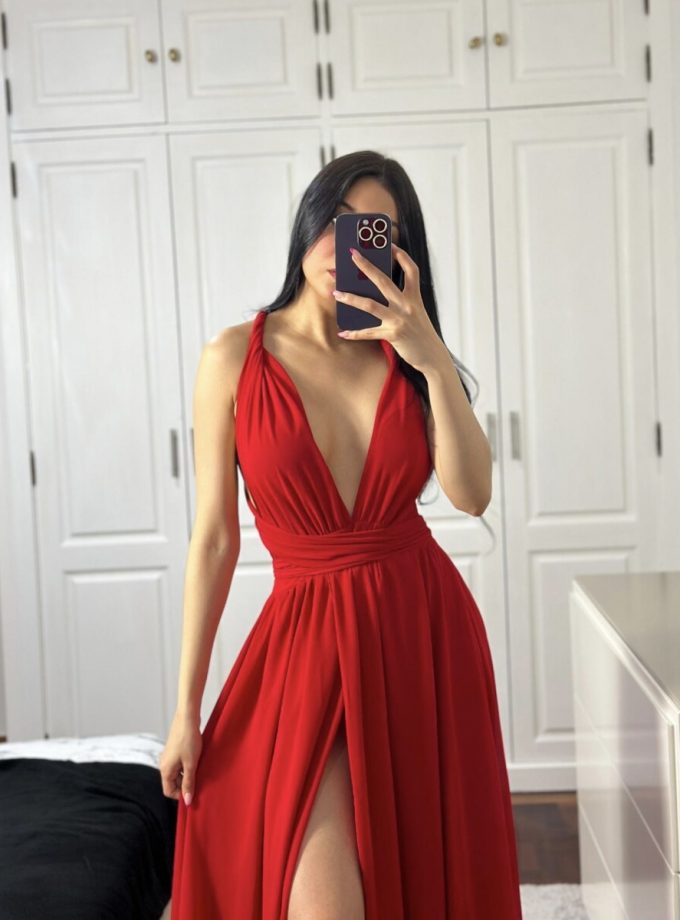 Vestido Multiposición Gasa Abertura