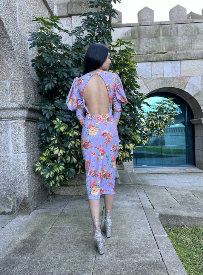 Vestido Midi Botones Estampado