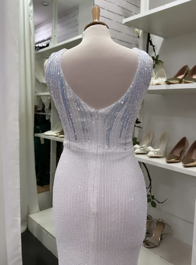 Vestido Novia Lentejuelas Cruzado