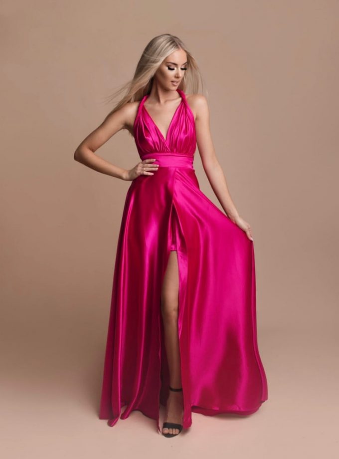 Vestido Multiposición Seda Abertura