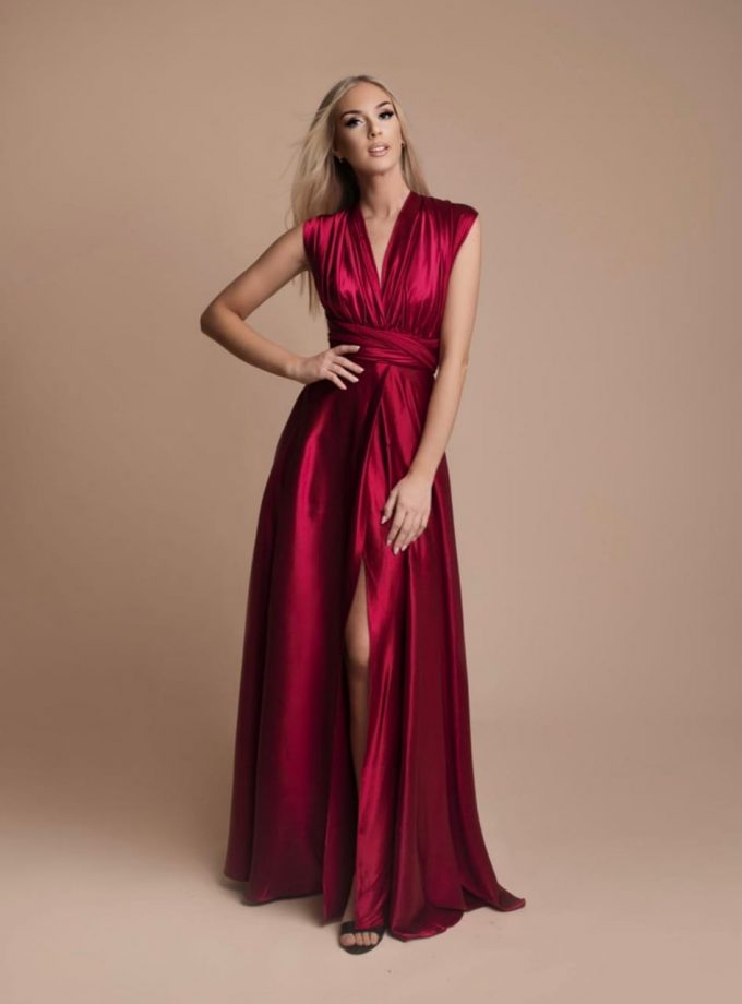 Vestido Multiposición Seda Abertura