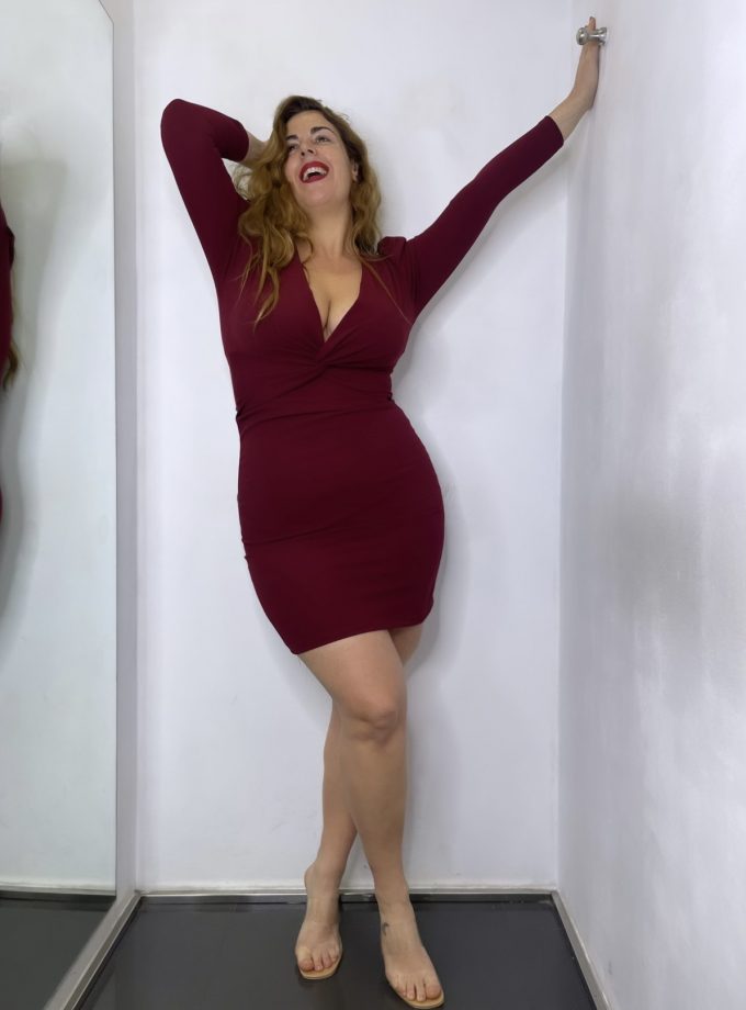 Vestido Nudo Mangas Traslúcidas