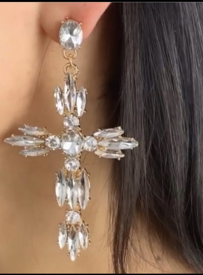Pendientes Cruz Cristal