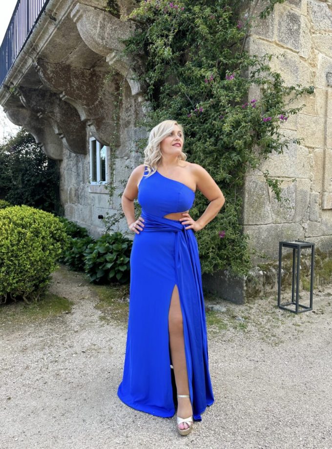 Vestido Asimétrico Abertura Lazada