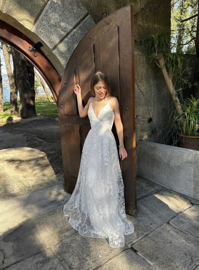 Vestido Novia Encaje Flores