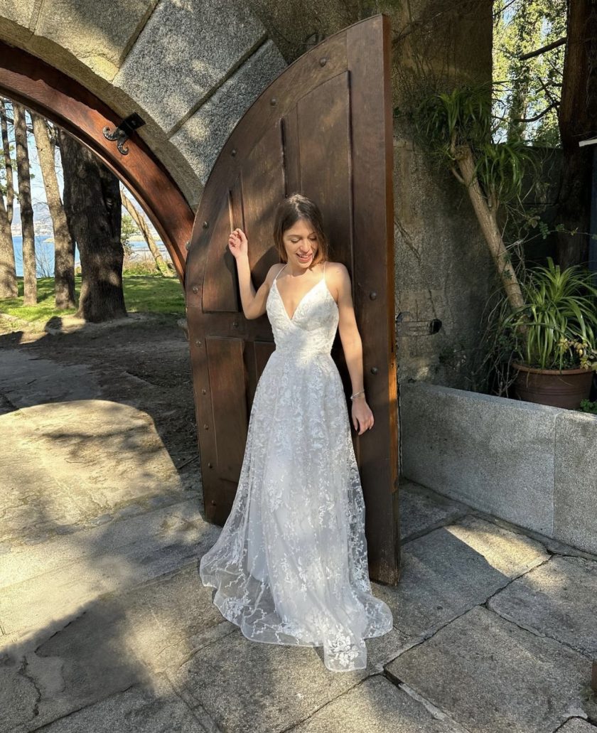 Vestido Novia Encaje Flores