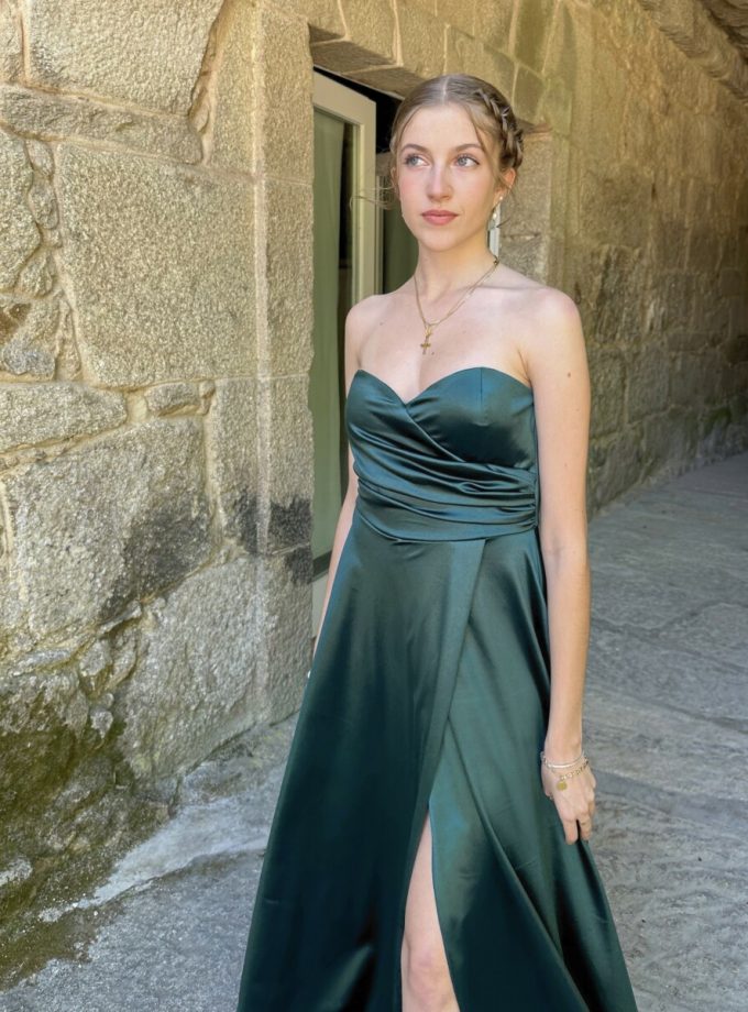 Vestido Seda Escote Corazón