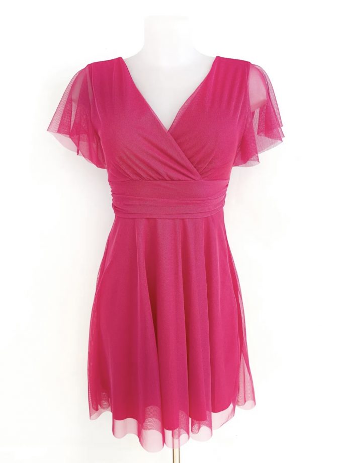 Vestido Tul Mangas Corto