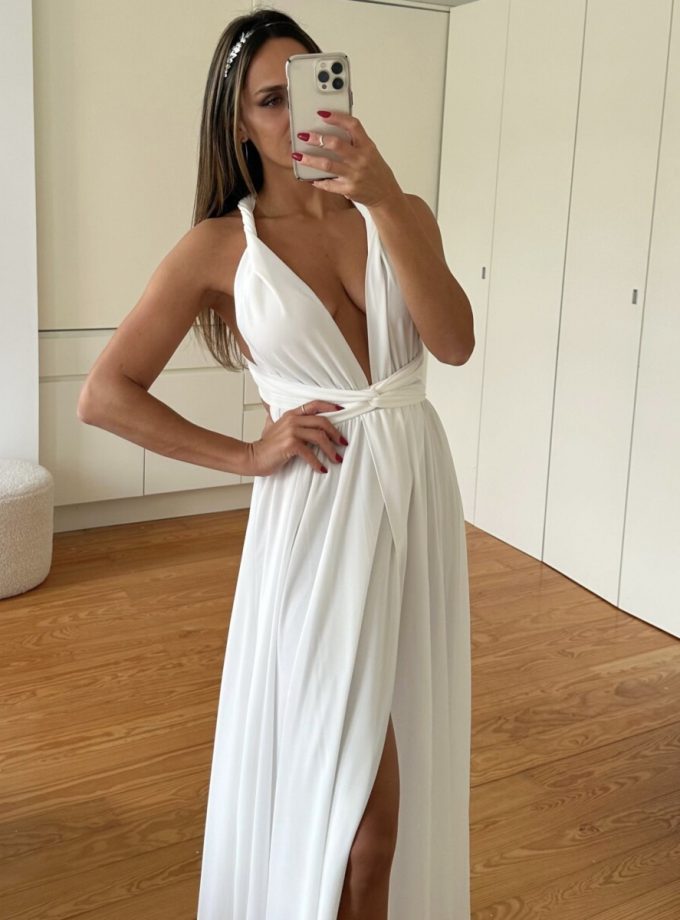 Vestido Multiposición Gasa Abertura Novia