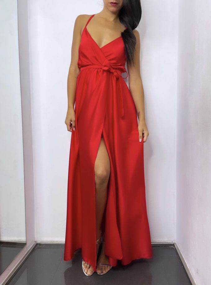 Vestido Seda Cruzado