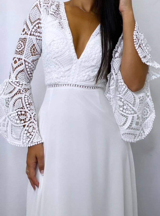 Vestido Ibiza Mangas Volante Novia