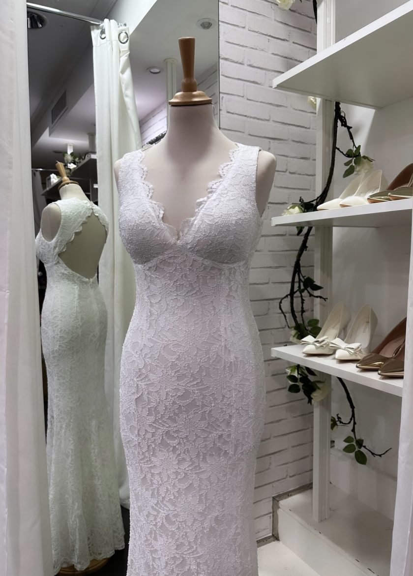 Vestido Encaje Sirena Espalda Novia