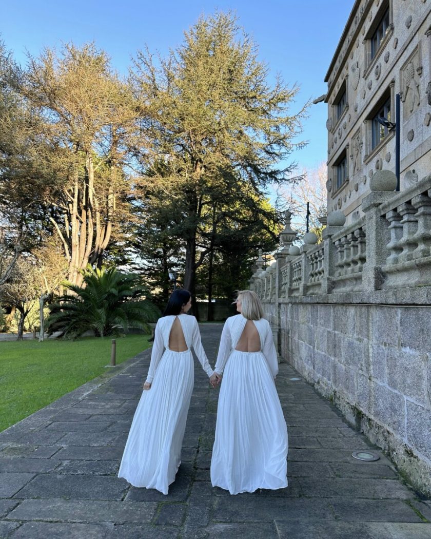 Vestido Tablas Espalda Novia