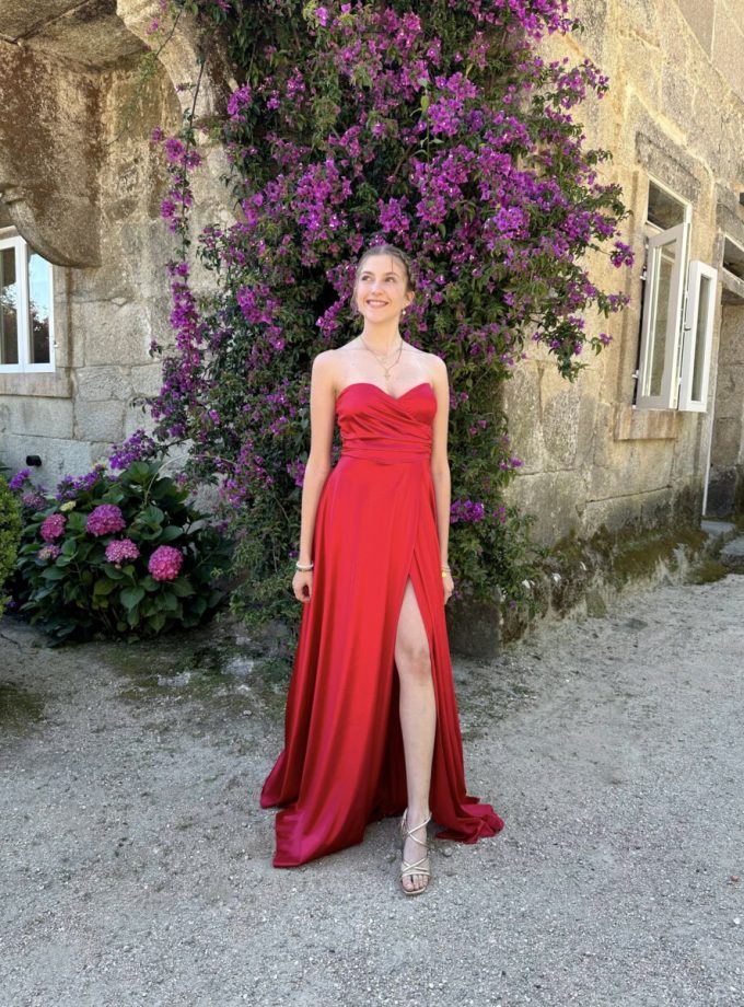 Vestido Seda Escote Corazón