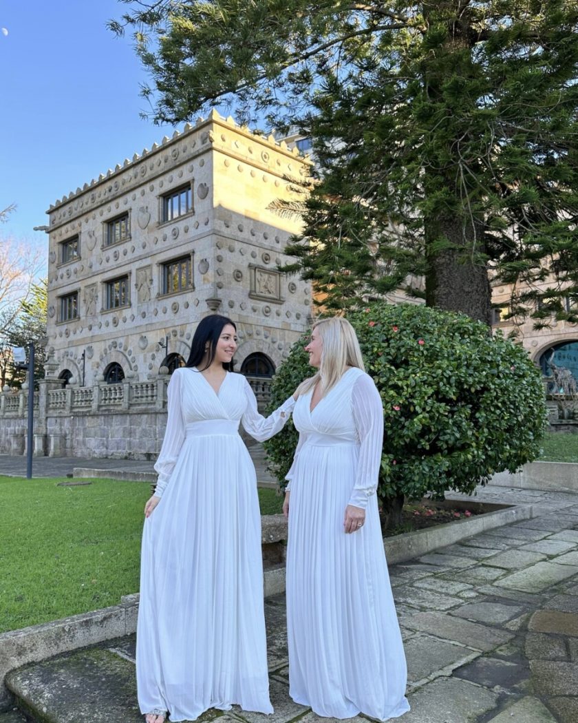 Vestido Tablas Espalda Novia