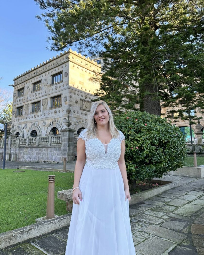 Vestido Encaje Brillos Curvy Novia - Imagen 14