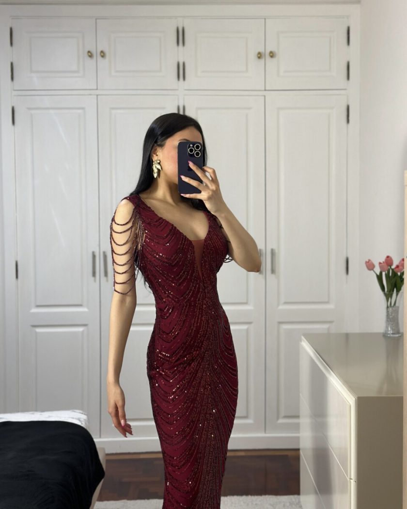 Vestido Cristales Hombro - Imagen 11