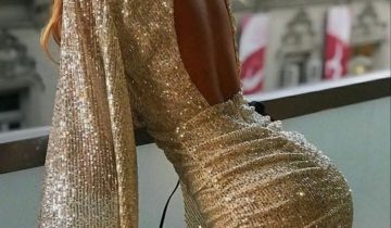 Vestido Lentejuelas Mangas Abiertas