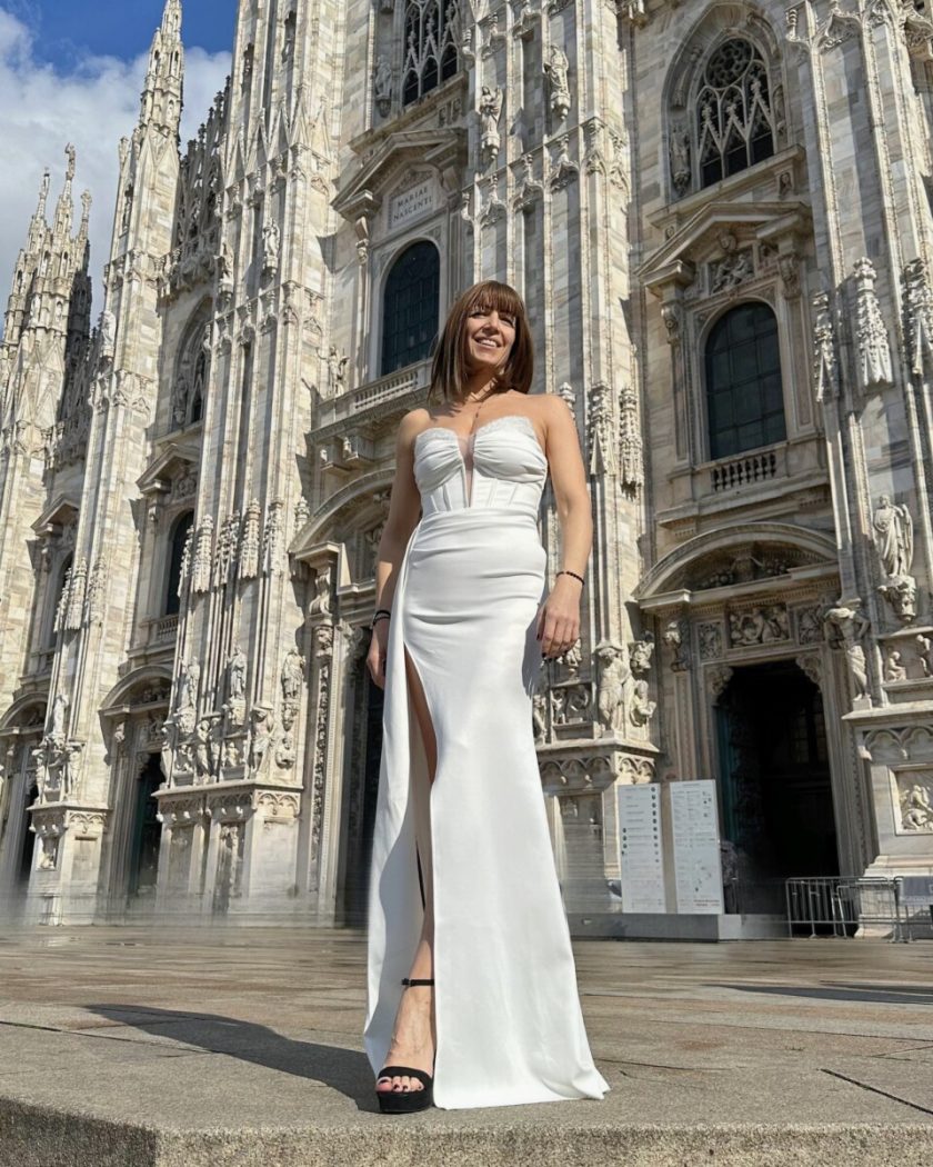 Vestido Sirena Corsé Brillos Novia - Imagen 14