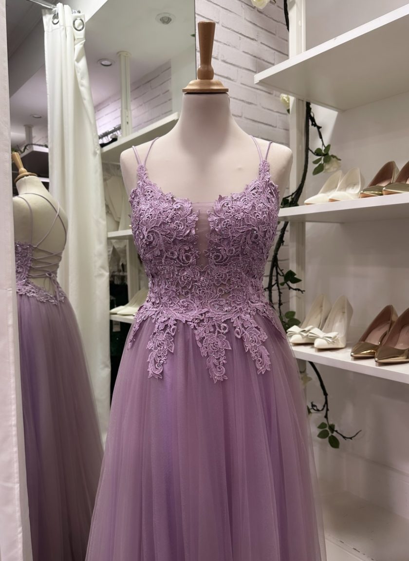 Vestido Tul Largo Abertura - Imagen 3