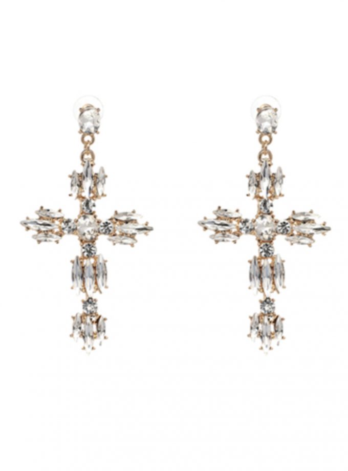 Pendientes Cruz Cristal