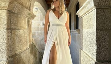 Vestido Tul Brillos Cintura Novia