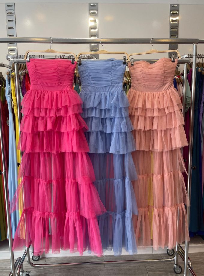 Vestido Tul Volantes Asimétrico