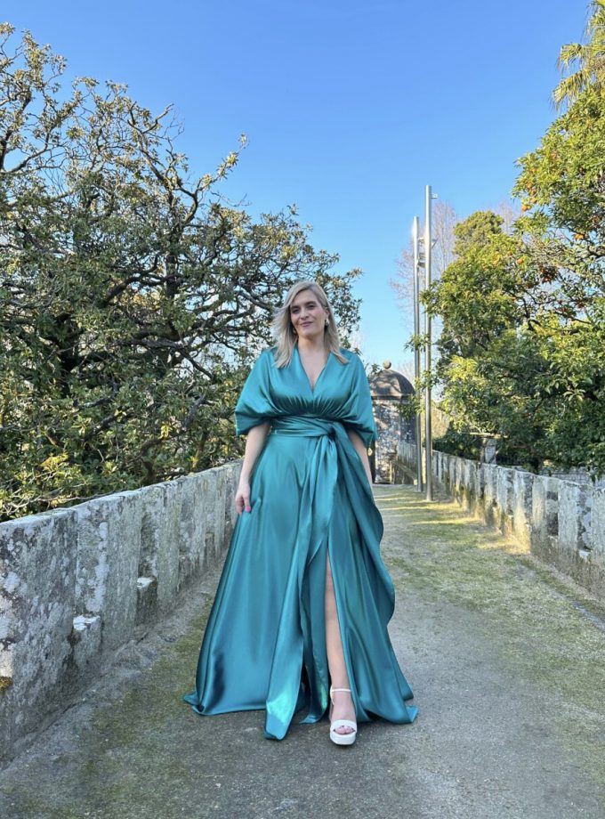 Vestido Multiposición Seda Abertura