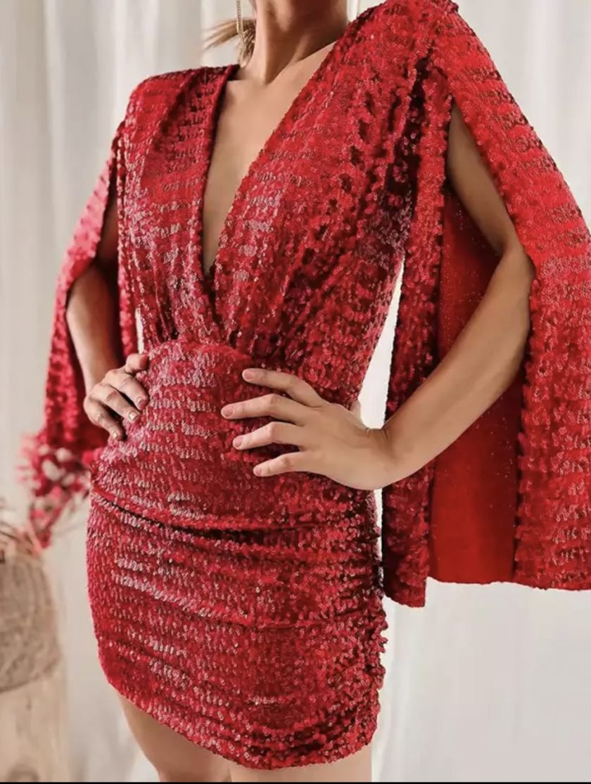 Vestido Lentejuelas Mangas Abiertas - Imagen 15