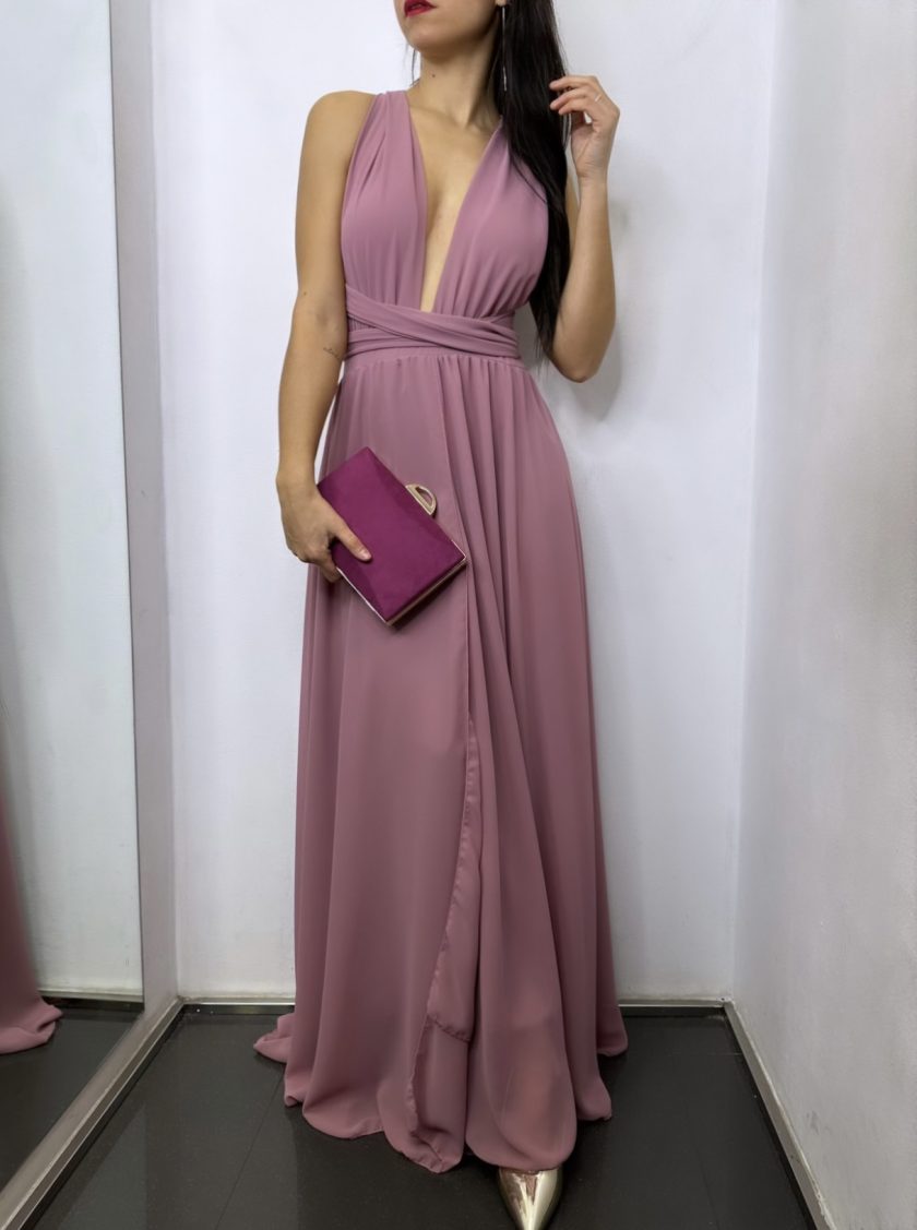 Vestido Multiposición Gasa Abertura