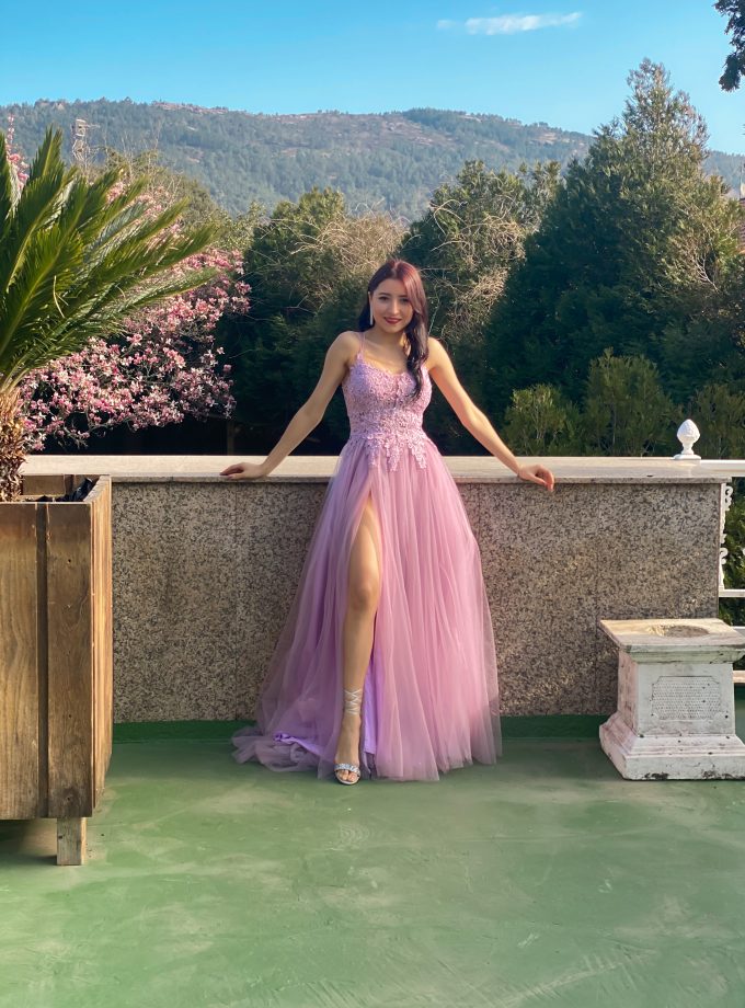 Vestido Tul Largo Abertura