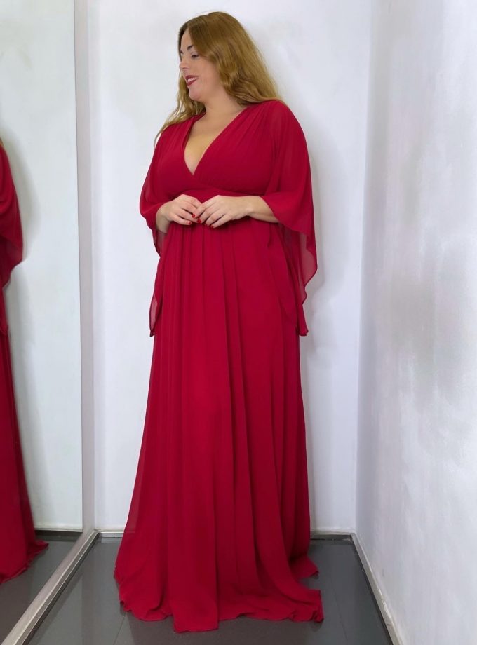 Vestido Gasa Mangas Curvy
