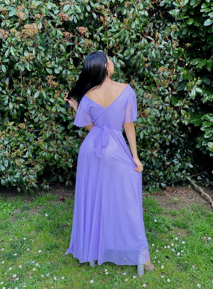 Vestido Tul Basic Mangas