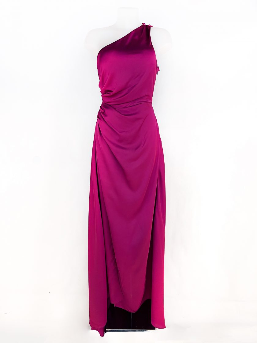 Vestido Asimétrico Seda Cola - Imagen 10