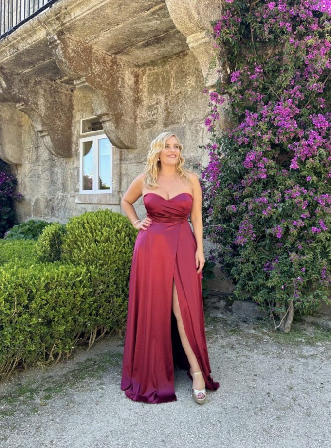 Vestido Seda Escote Corazón