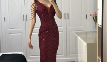 Vestido Cristales Hombro