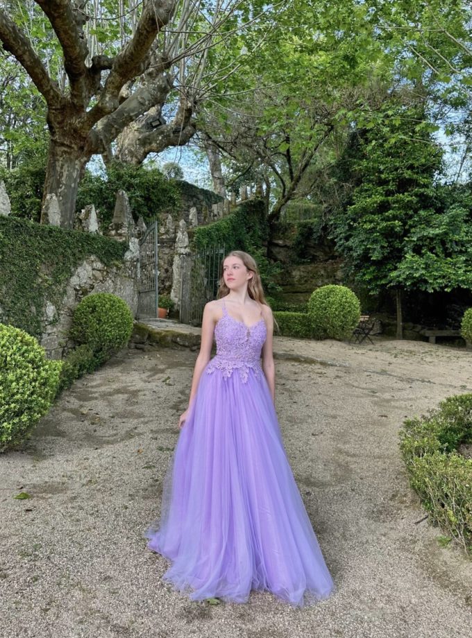 Vestido Tul Largo Abertura