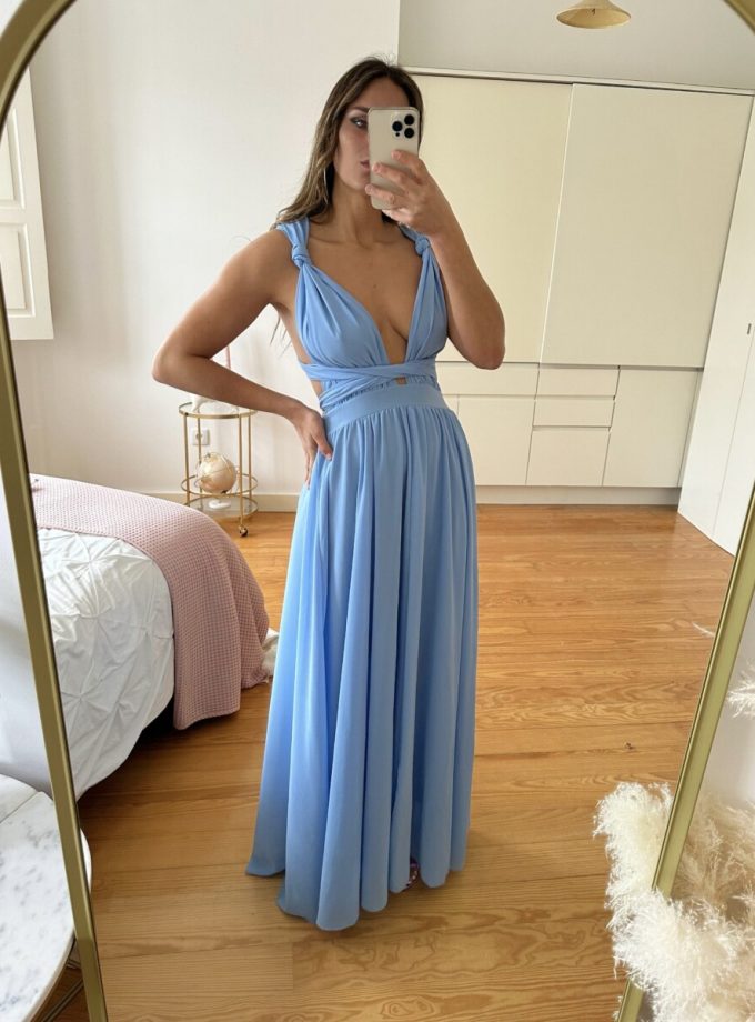 Vestido Multiposición Gasa Abertura