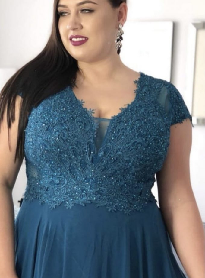 Vestido Encaje Brillos Curvy