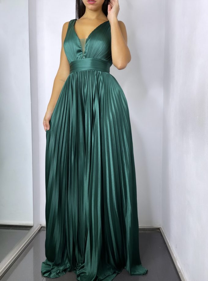 Vestido Seda Plisado